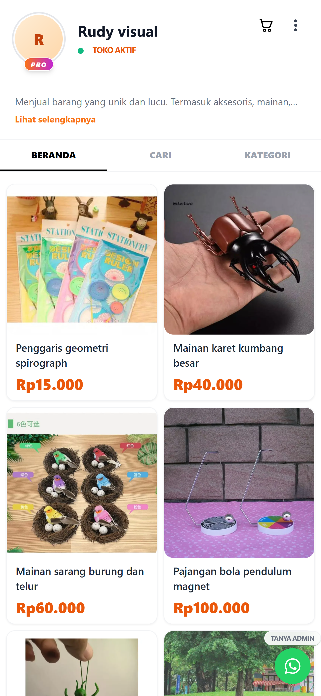Demo Dunia Mainan Unik