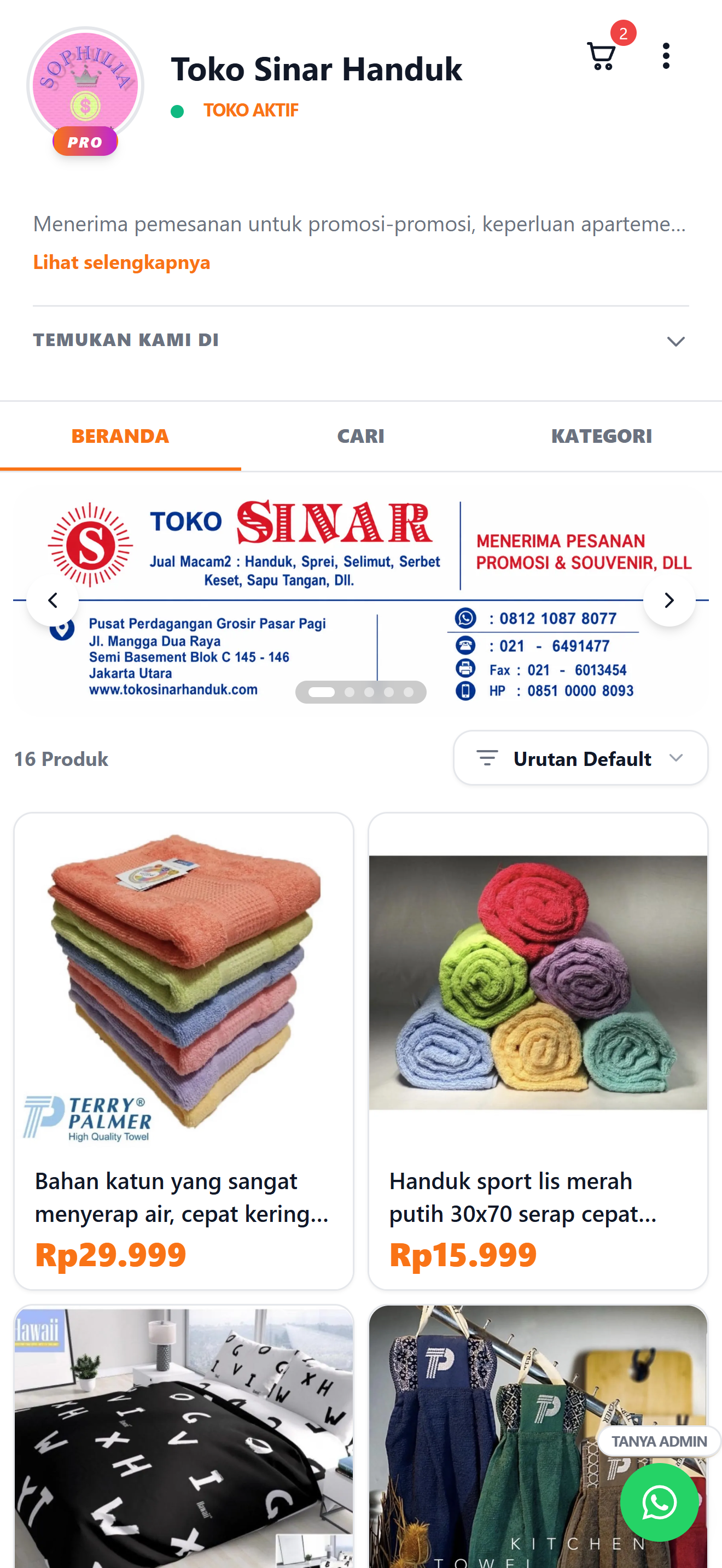 Preview katalog Toko Sinar Handuk